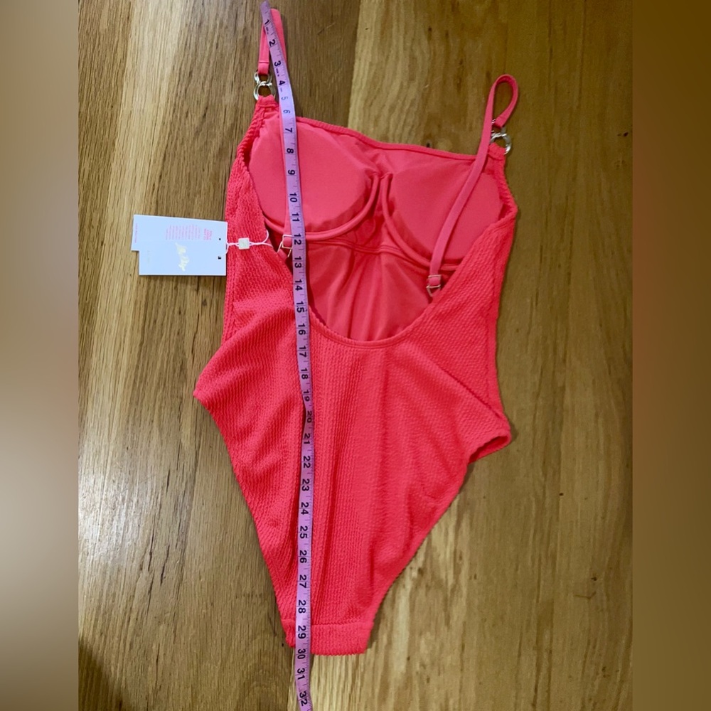 Lily Pulitzer  NWT One Piece swimsuit textured size 12 vibrant orange